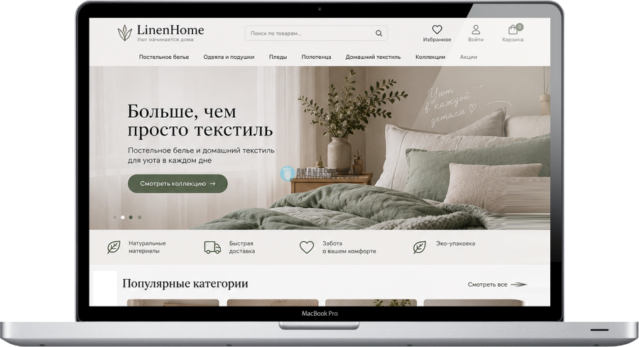 готовый интернет-магазин Постельное белье Wordpress