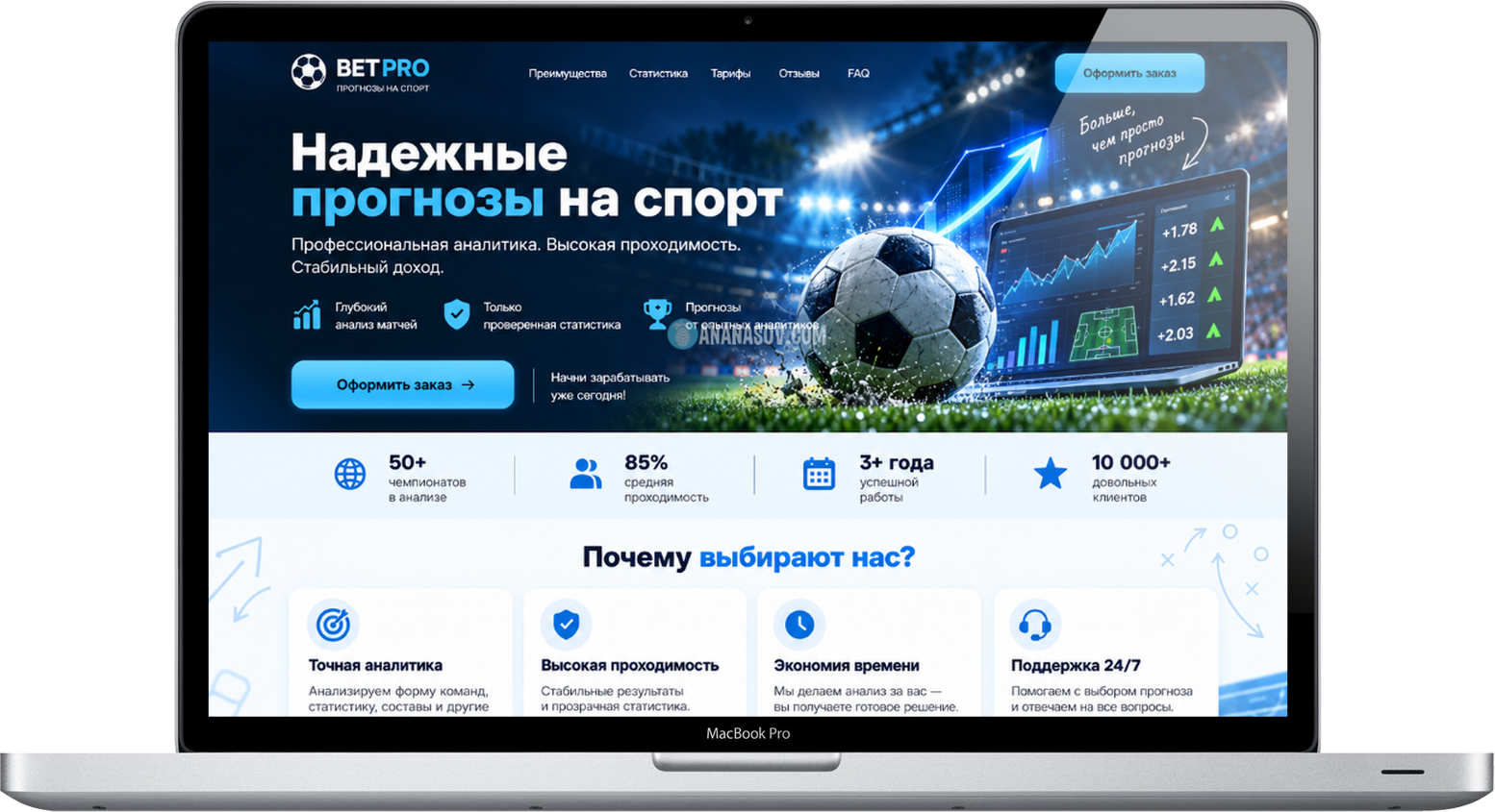 купить лендинг готовый сайт Прогнозы на спорт: Футбол 